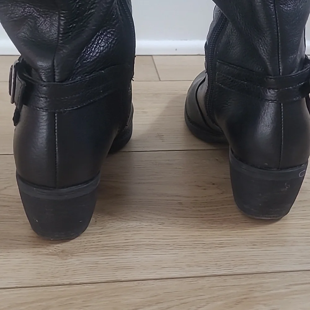 Nurture Knee High Black Leather Boots Size 9